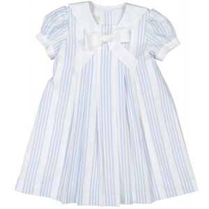 Sal & Pimenta Blue Sea Stripes Sailor Dress and Bow size 8